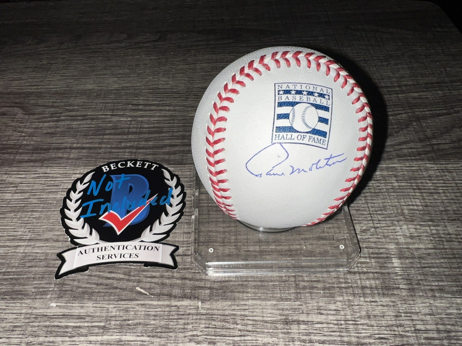 Paul Molitor Signed Rawlings Official Hall Of Fame Baseball HOF 2004 Beckett