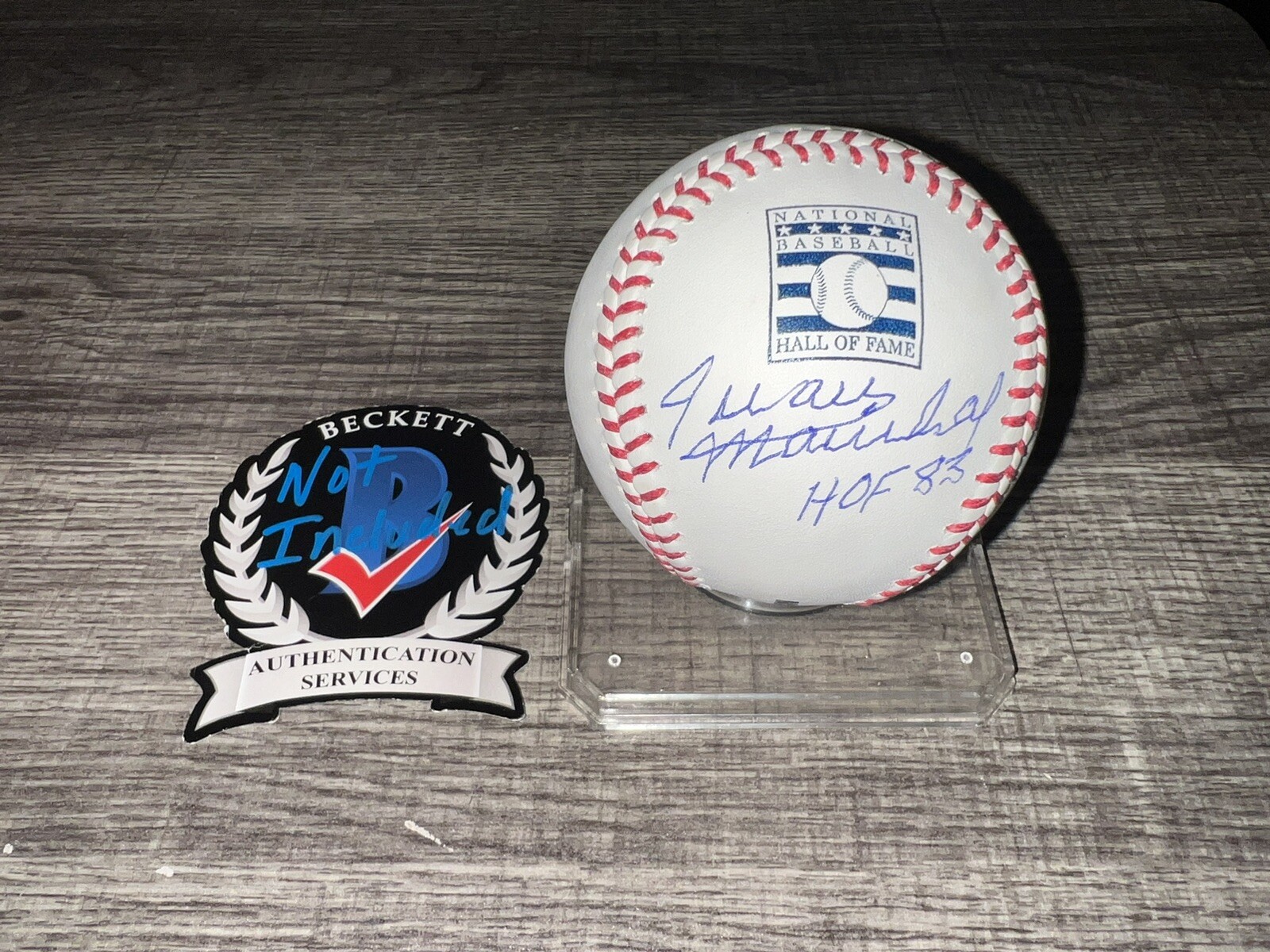 Juan Marichal Signed Rawlings Official Hall Of Fame Baseball HOF 1983 Beckett