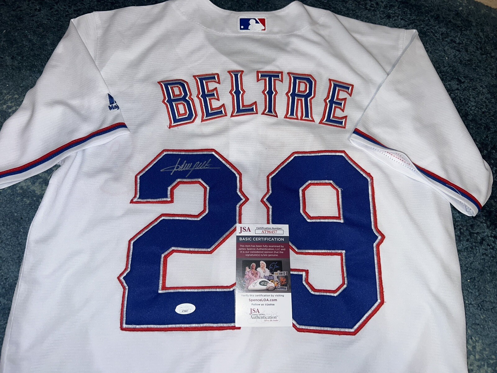 Adrian Beltre Signed Texas Rangers Jersey 2024 Hall Of Fame Inductee JSA Auth