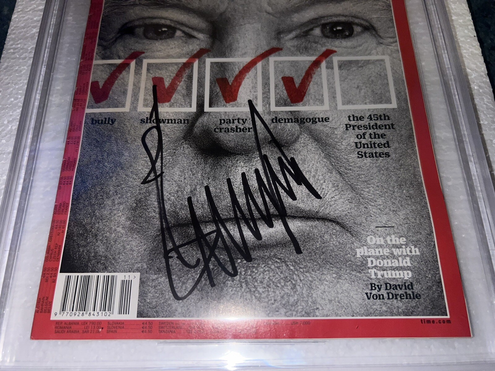 Donald Trump Signed Official Time Magazine March 14, 2016 45th President Beckett