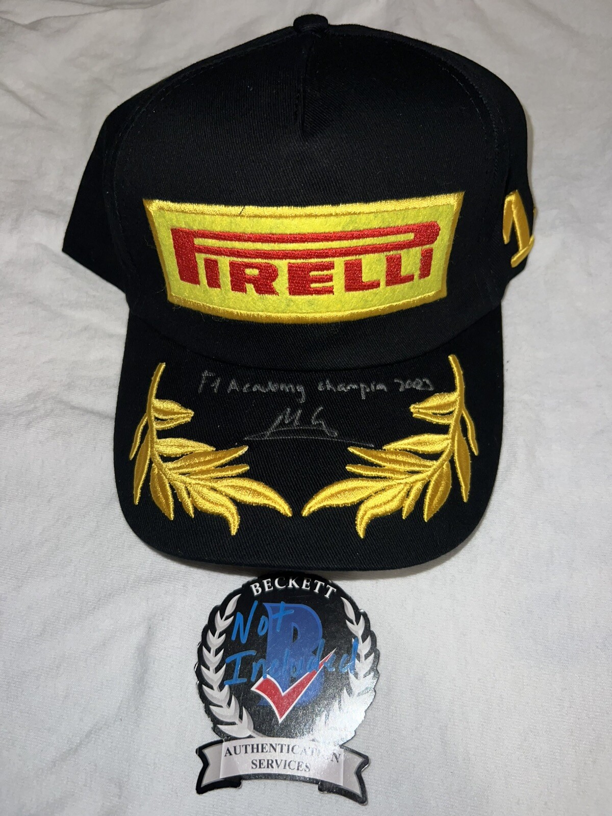 Marta Garcia Lopez Signed Pirelli Podium Hat F1 Star 2023 F1 Academy Champ BAS