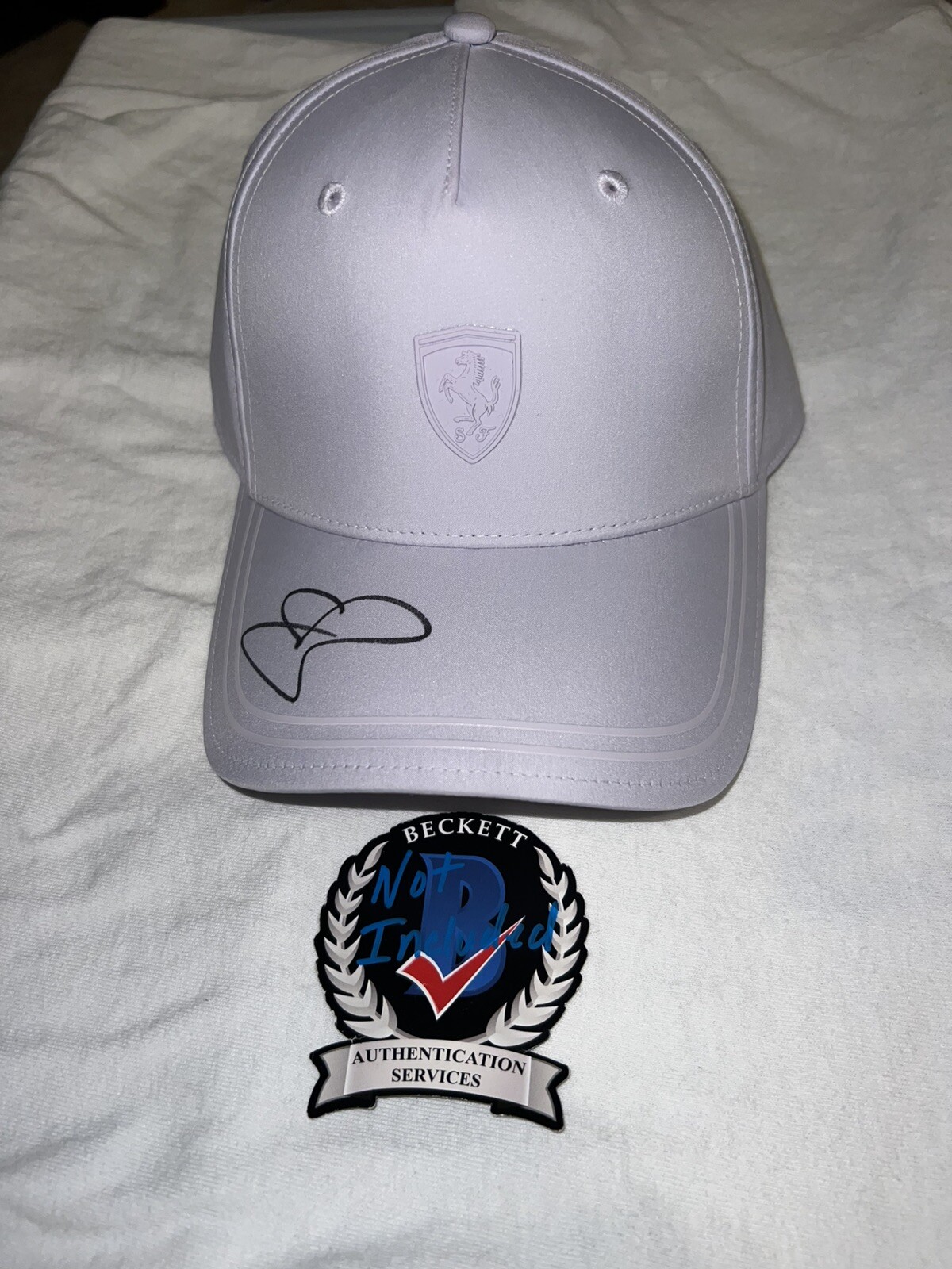 Oliver Bearman Signed Ferrari Racing Hat 2024 Rookie Star Driver Haas Beckett #4