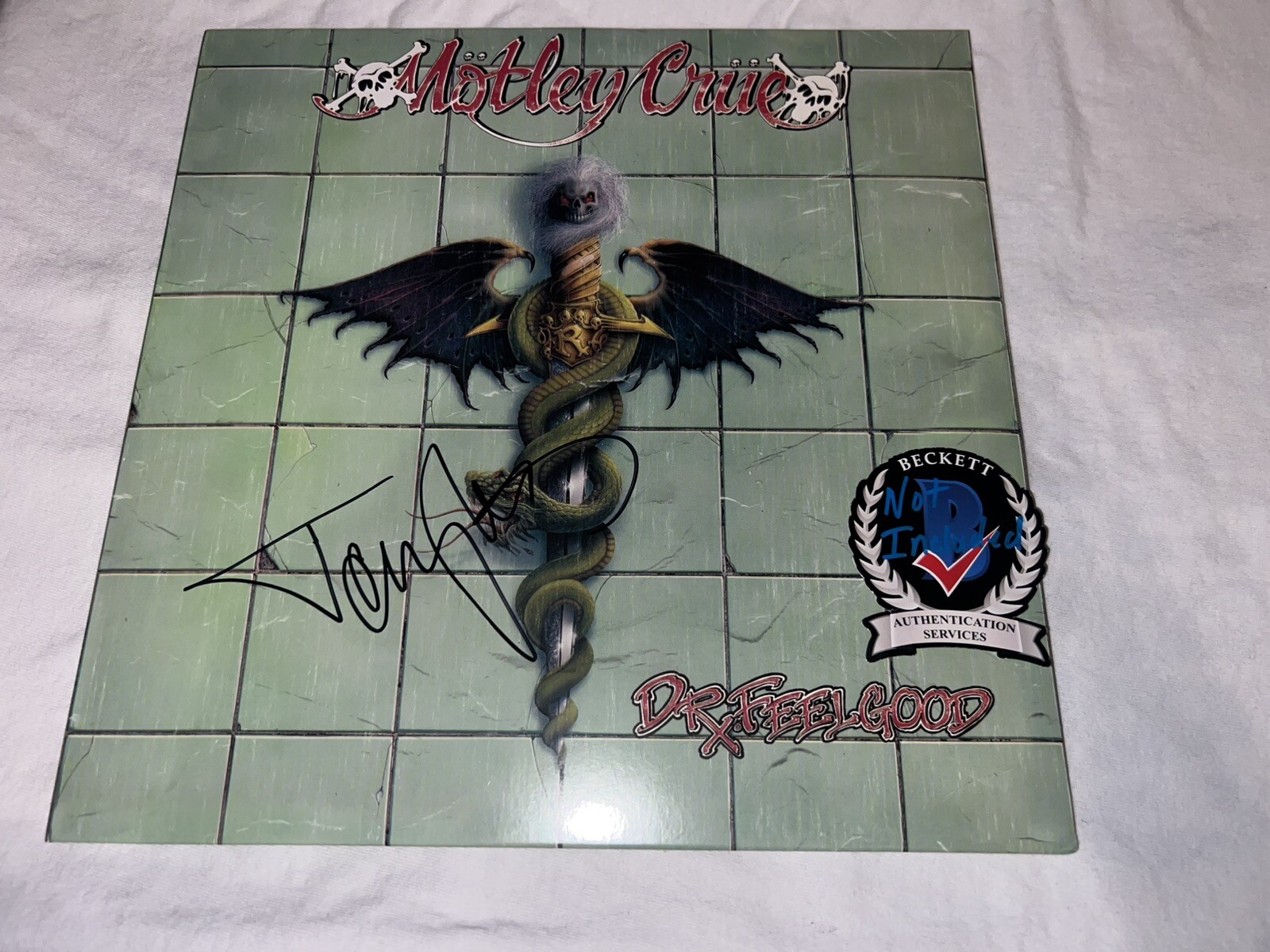 Tommy Lee Signed Dr Feelgood Vinyl Motley Crue Drummer Legend Beckett