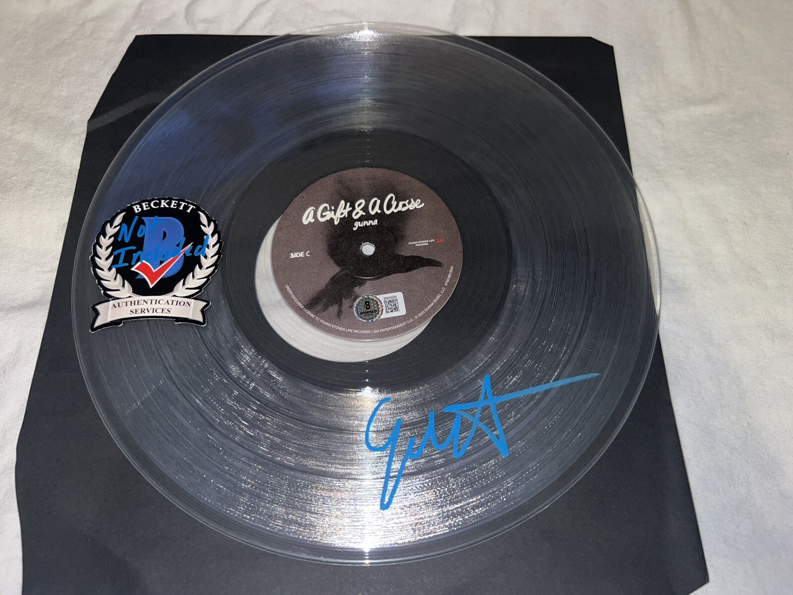 Gunna Signed A Gift & A Curse Vinyl Disc Rap Legend Superstar Beckett #2