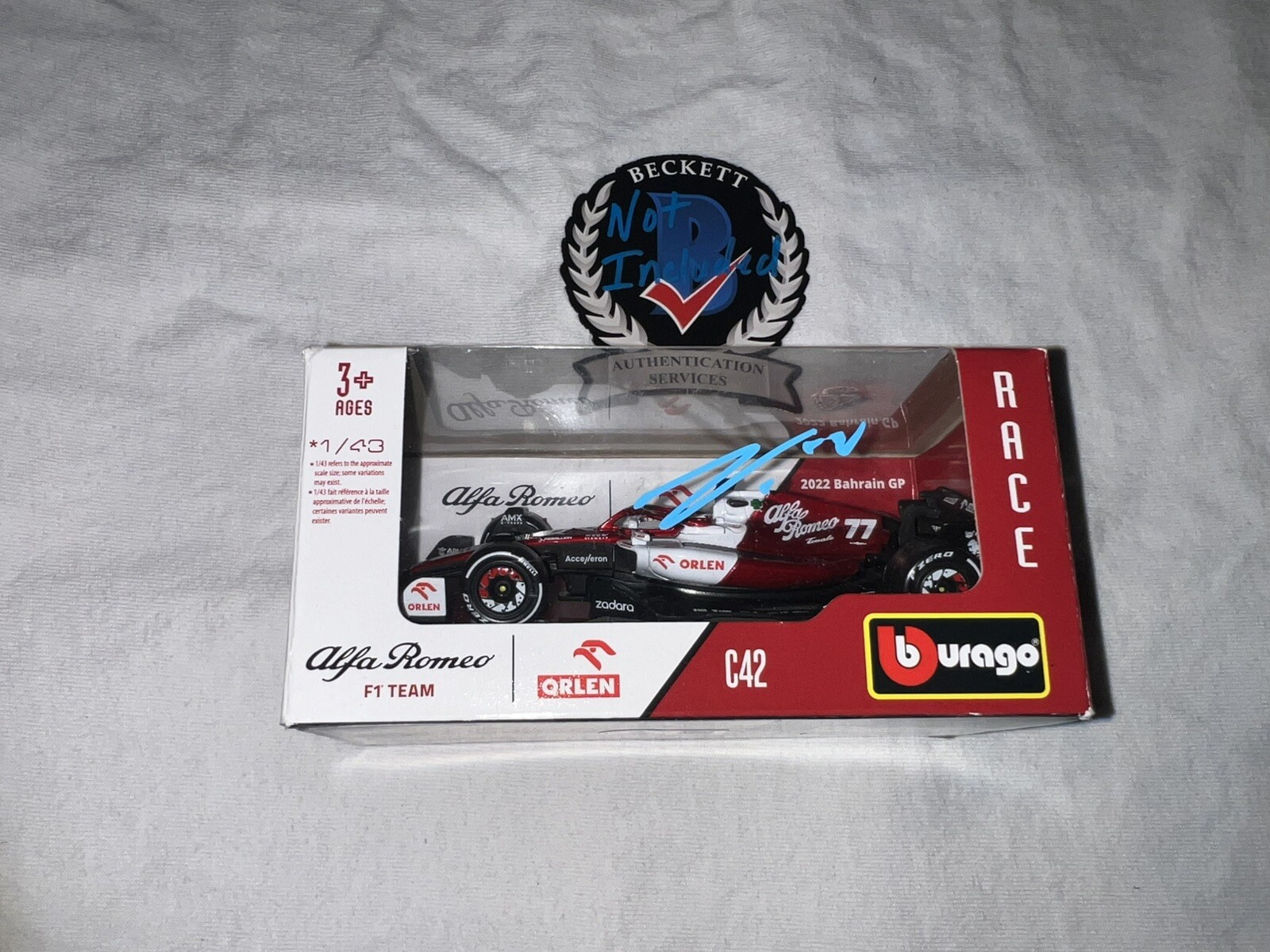 Valterri Bottas Signed Official Alpha Romeo 1:43 Car F1 Star Driver Beckett