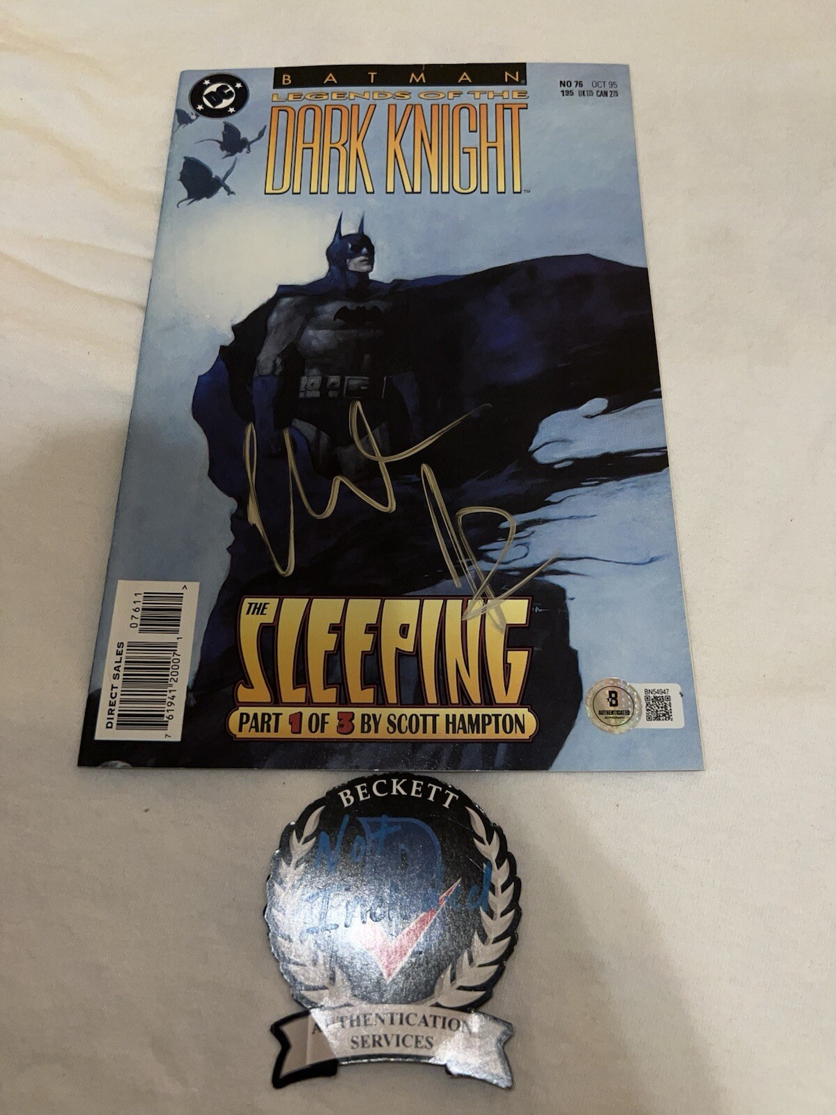 Christian Bale Signed Official DC The Dark Knight Comic Book Legend Beckett
