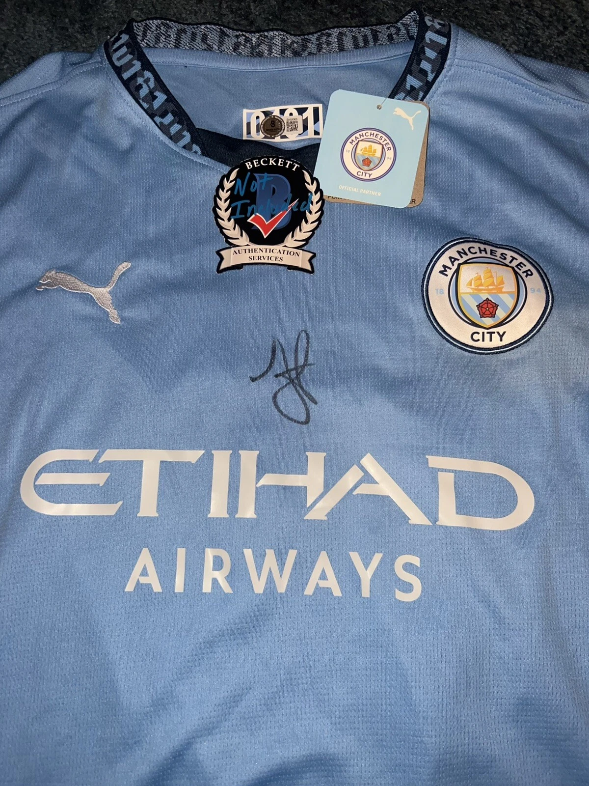 Julian Alvarez Signed Manchester City FC Jersey 2022 World Cup Legend Beckett