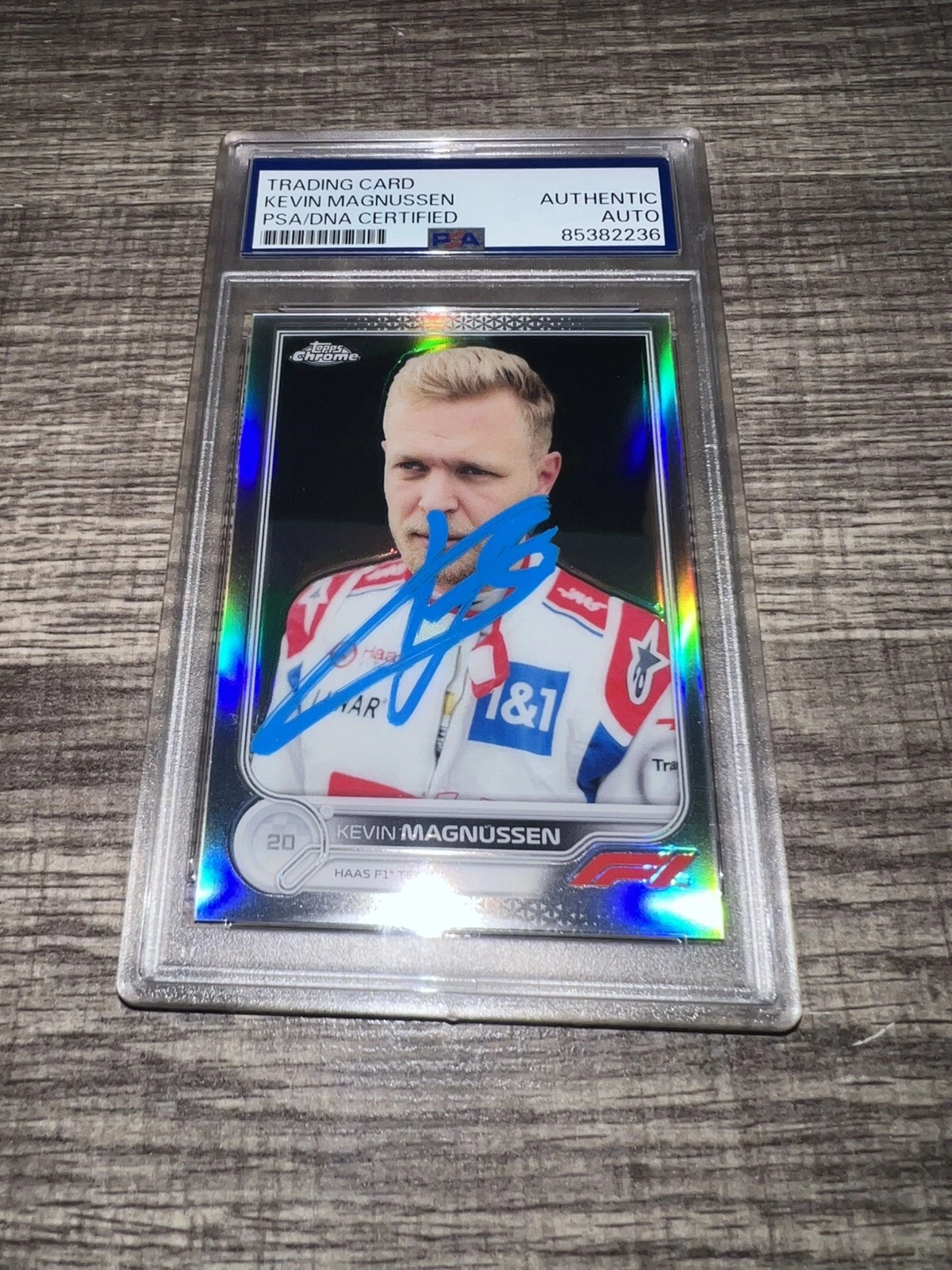 Kevin Magnussen Signed 2022 Topps Chrome F1 Card Haas Racing PSA/DNA
