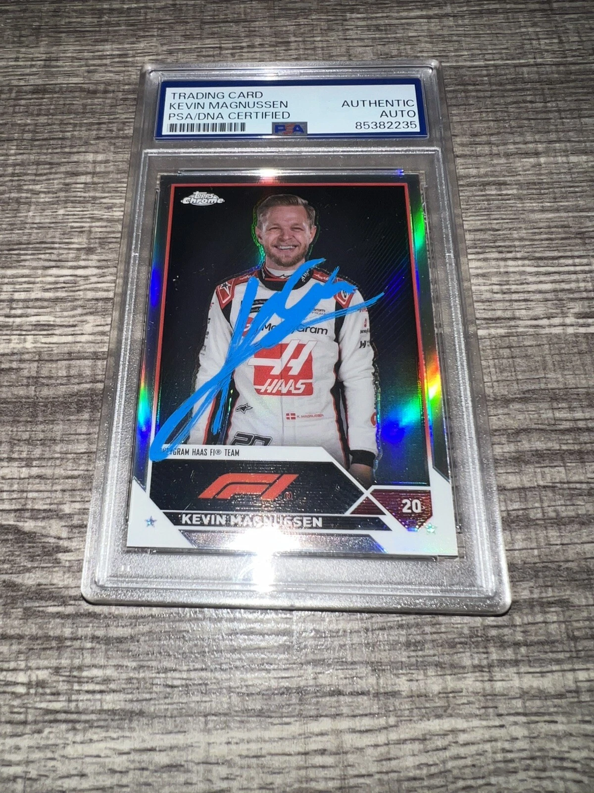 Kevin Magnussen Signed 2023 Topps Chrome F1 Card Haas Racing PSA/DNA
