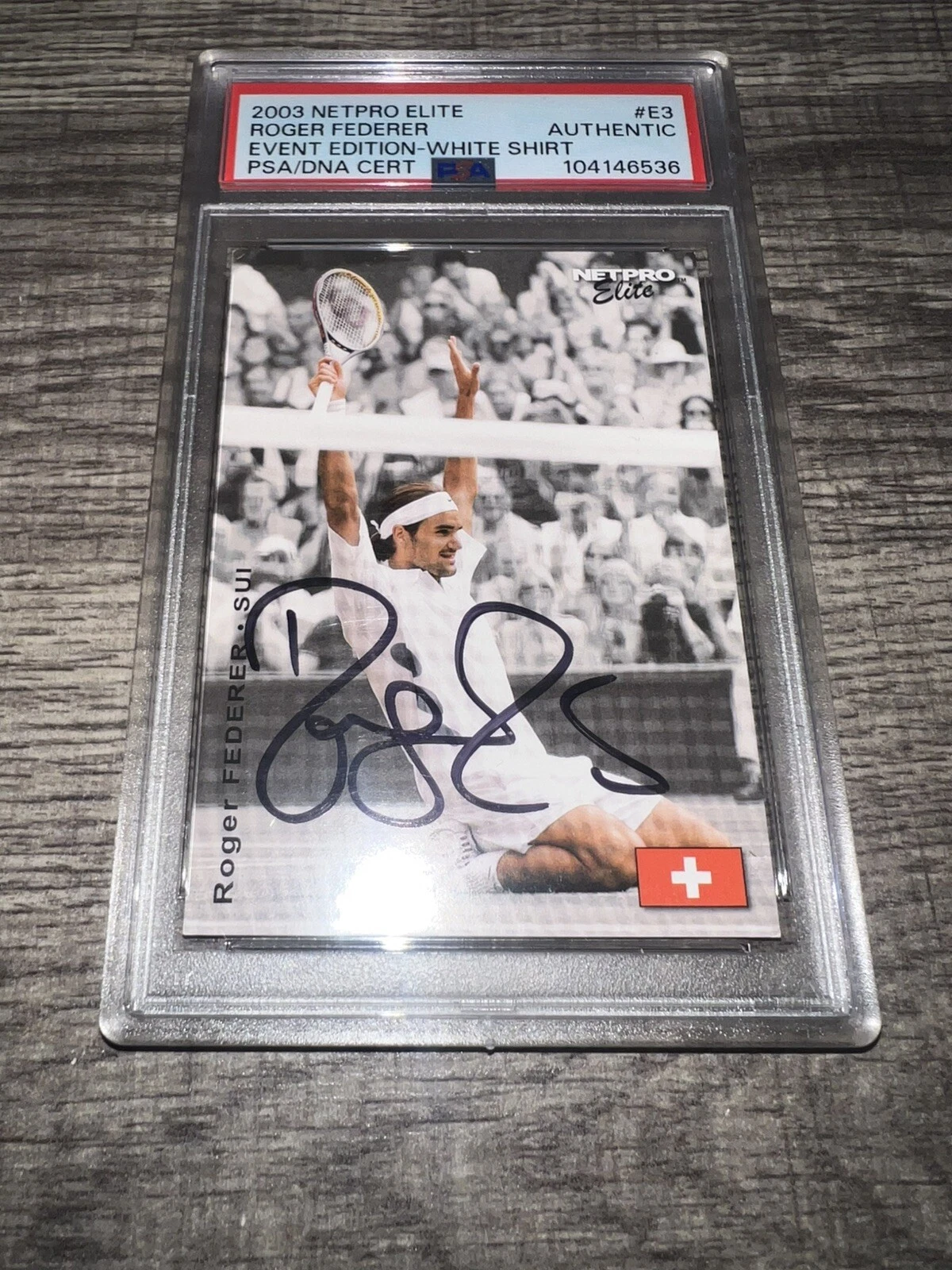Roger Federer Signed 2003 Netpro Elite Trading Card White Shirt GOAT PSA/DNA