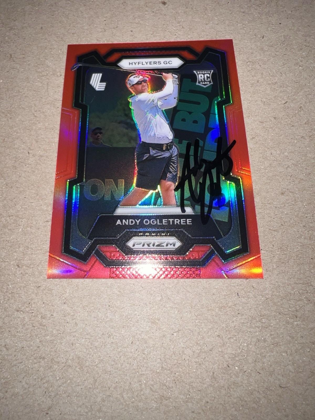 Andy Ogletree Signed 2024 Panini Prizm Red /149 Trading Card (37) LIV Golf Flyer