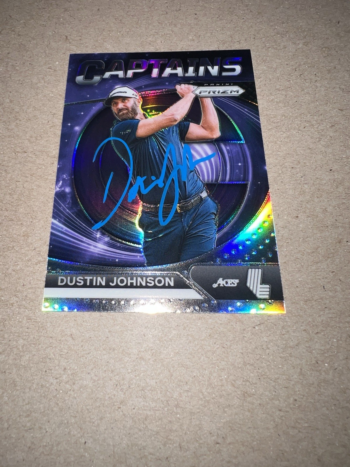 Dustin Johnson Signed 2024 Panini Silver Prizm Captains Trading Card (70) LIV
