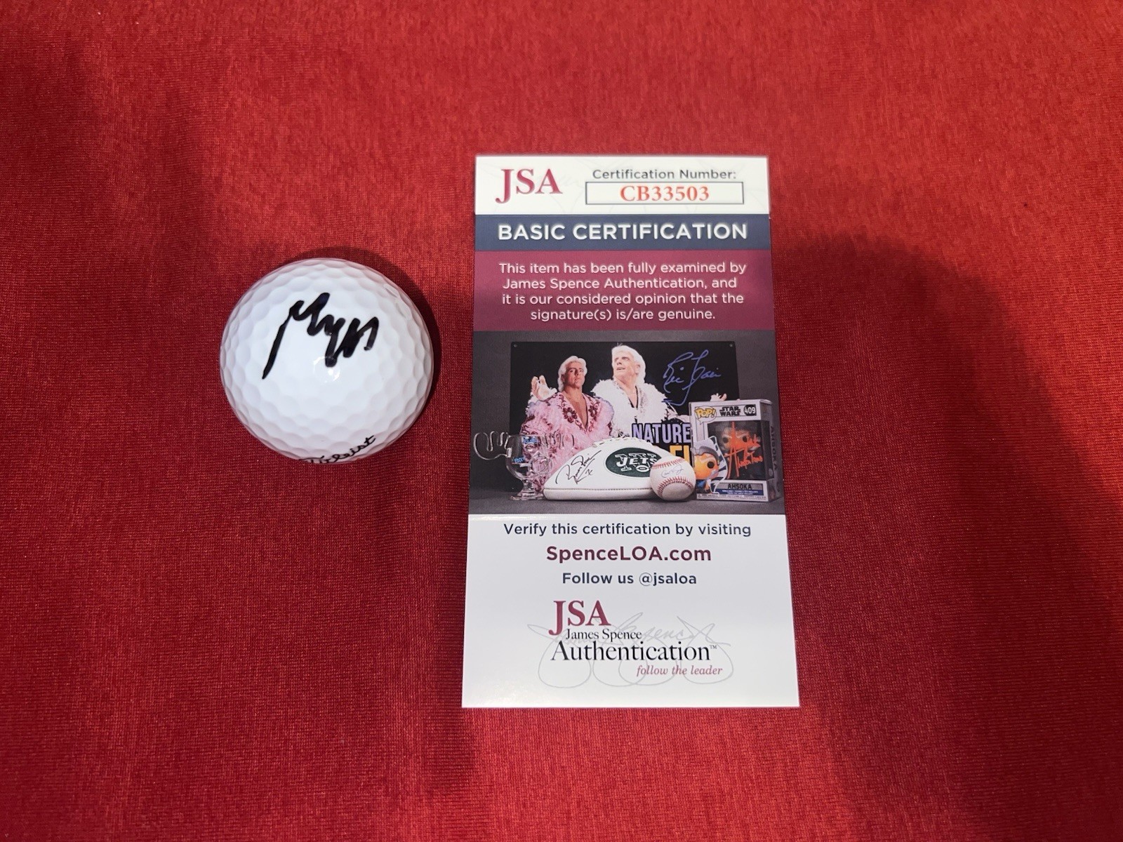 Max Homa Signed Official Titleist Golf Ball PGA Champion JSA Cert