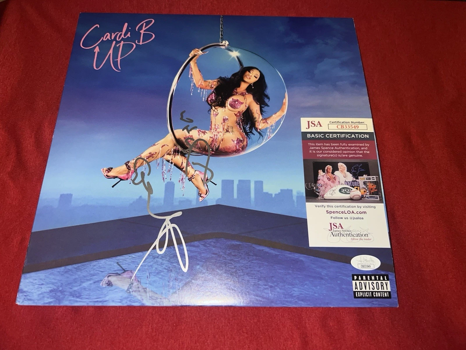 Cardi B Signed UP Vinyl Album Global Rap Superstar JSA Auth