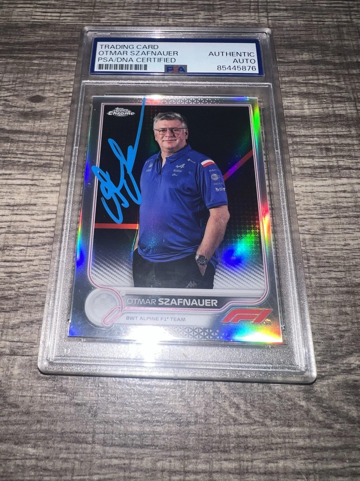 Otmar Szafnauer Signed 2022 Topps Chrome Refractor F1 Card #102 Alpine PSA/DNA