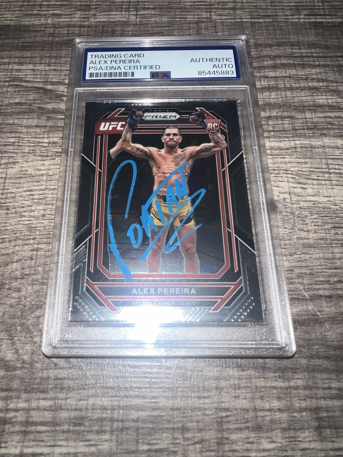 Alex Poatan Pereira Signed 2023 Panini Prizm Trading Card #111 Rookie PSA/DNA