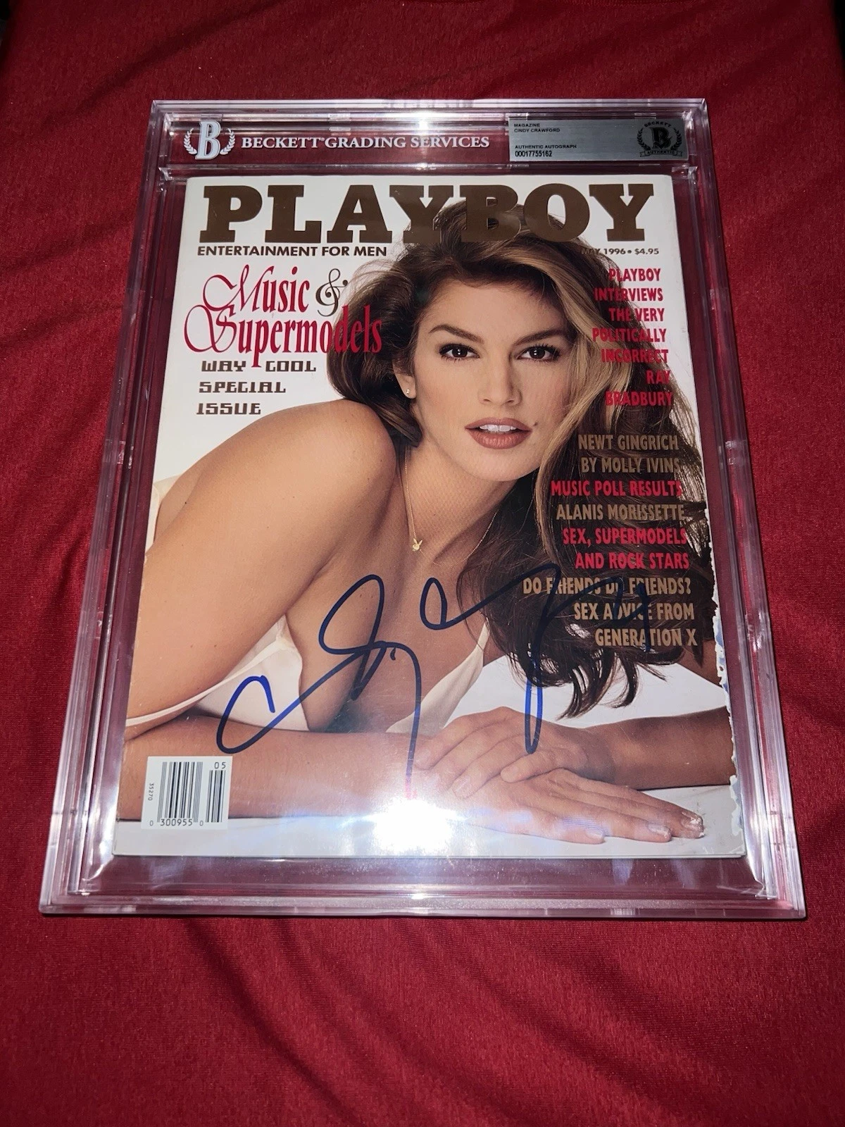 Cindy Crawford Signed Official Playboy Magazine May 1996 Legend Model Beckett #2