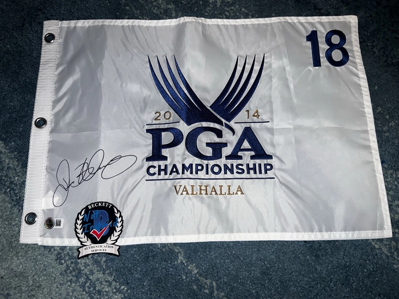 Rory McIlroy Signed Official 2014 PGA Championship Flag Winner Beckett #2