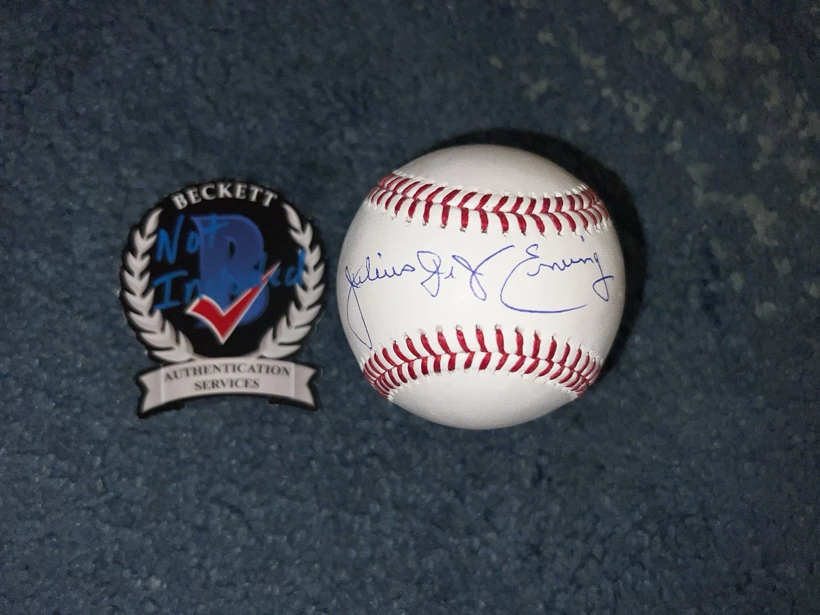 Julius Dr J Erving Signed Official Major League Baseball NBA Legend HOF Beckett