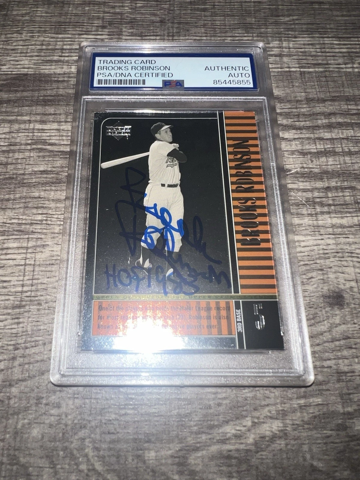 Brooks Robinson Signed 2000 Upper Deck Card Orioles Legend HOF 1983 PSA/DNA