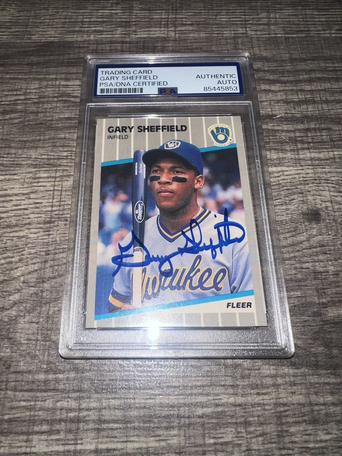 Gary Sheffield Signed 1989 Fleer Rookie Card Dodgers Marlins Tigers PSA/DNA