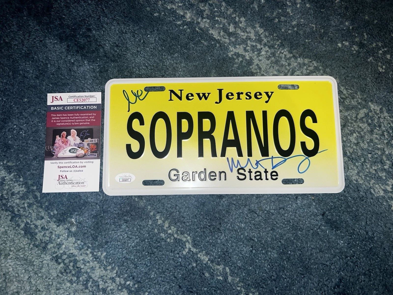 Michael Imperioli & Steve Schirripa Signed Sopranos License Plate JSA Auth #2