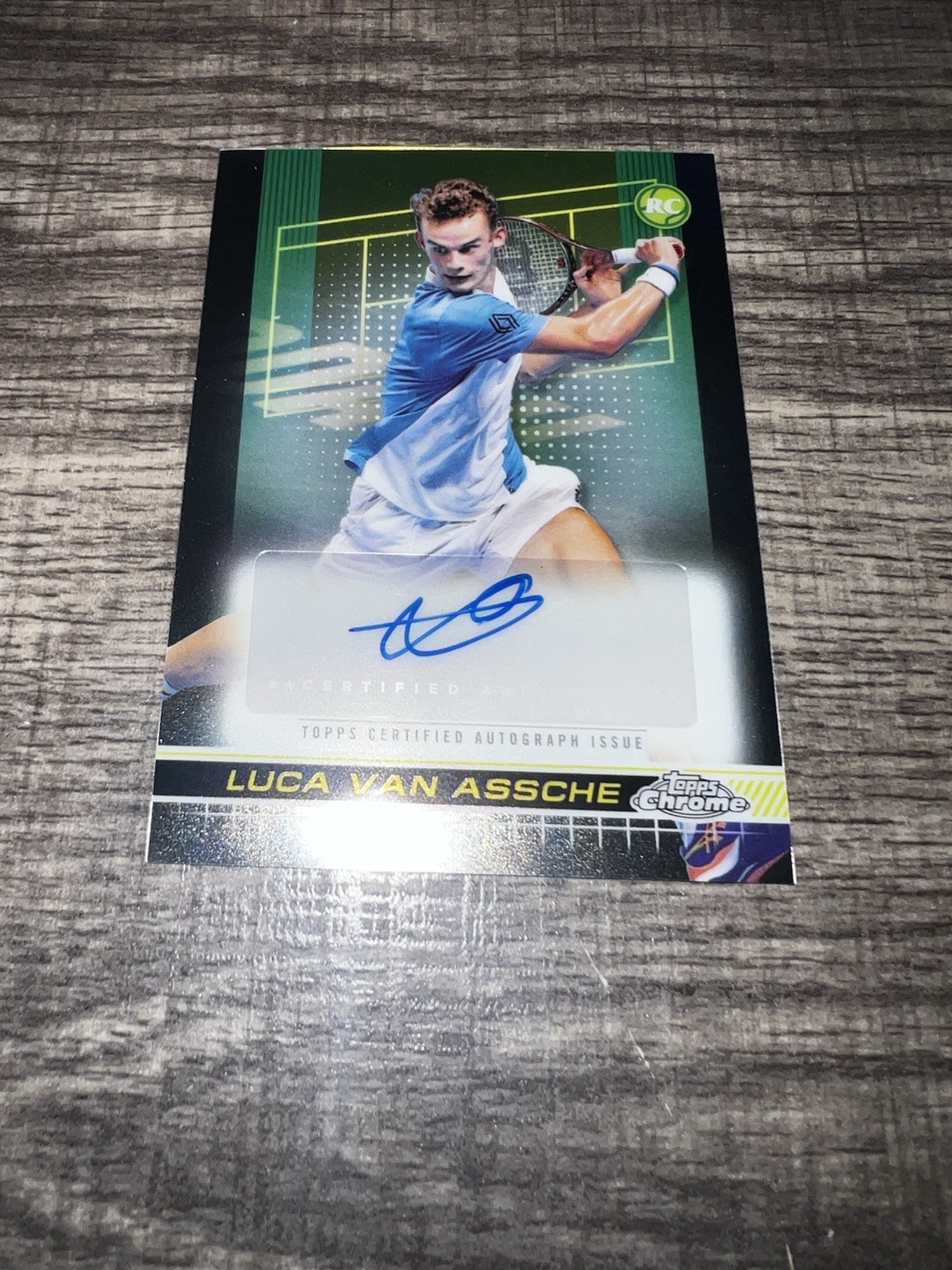 Luca Van Assche Signed 2024 Topps Certified Auto Chrome Trading Card Tennis
