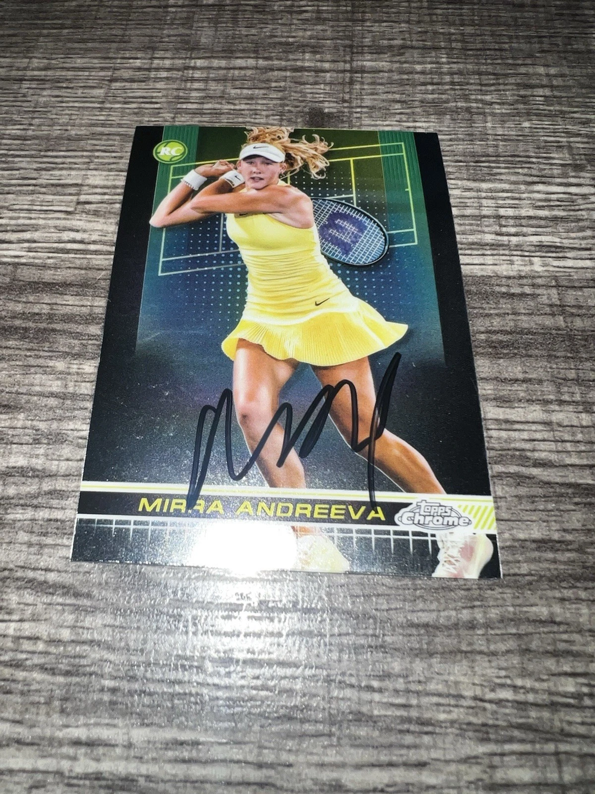 Mirra Andreeva Signed 2024 Topps Chrome Trading Card 1st Tennis Superstar #2