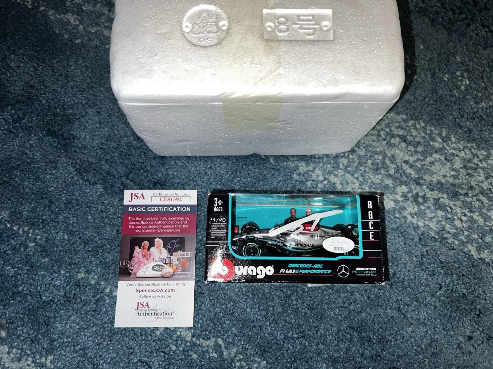 George Russell Signed Official Mercedes 1:43 Car F1 Star Driver JSA Auth #2