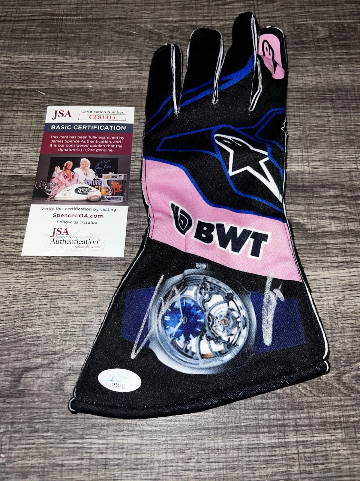 Pierre Gasly Signed Alpine Racing Race Glove Formula 1 Star JSA Auth