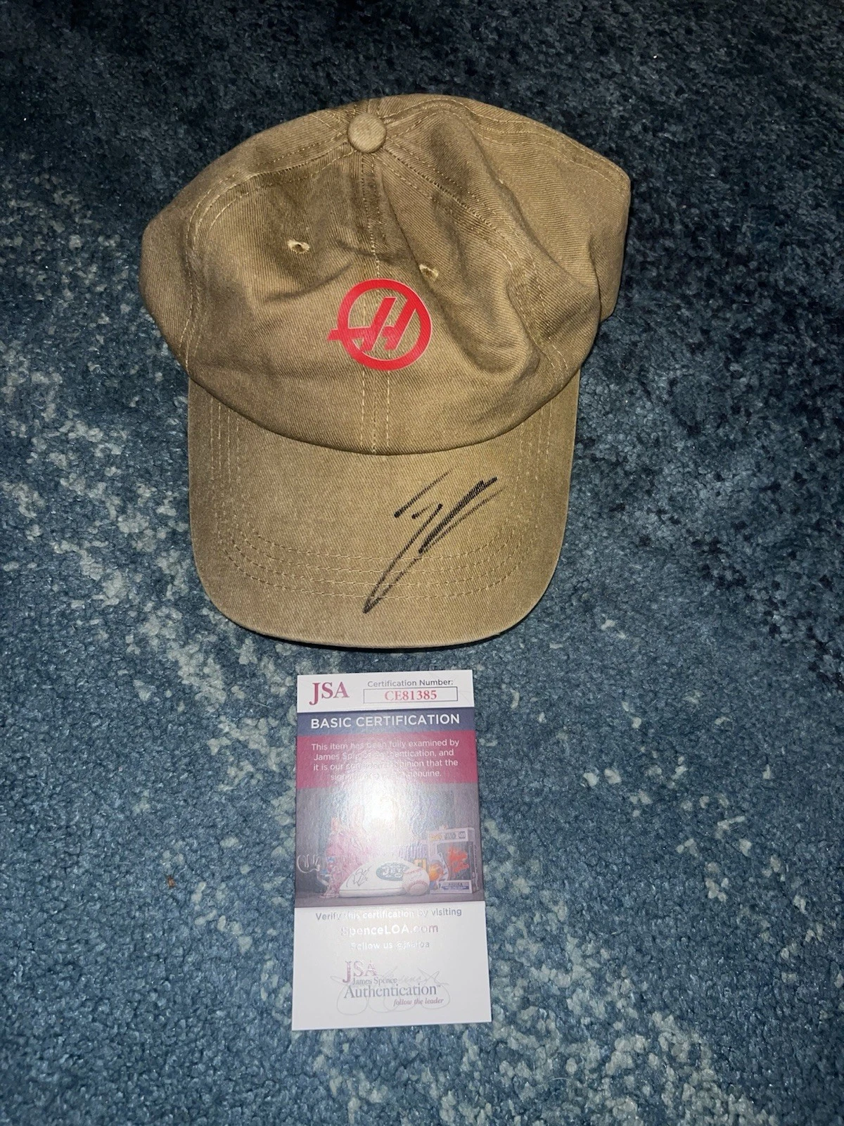 Esteban Ocon Signed Formula 1 Haas Racing Hat Star Driver JSA Auth