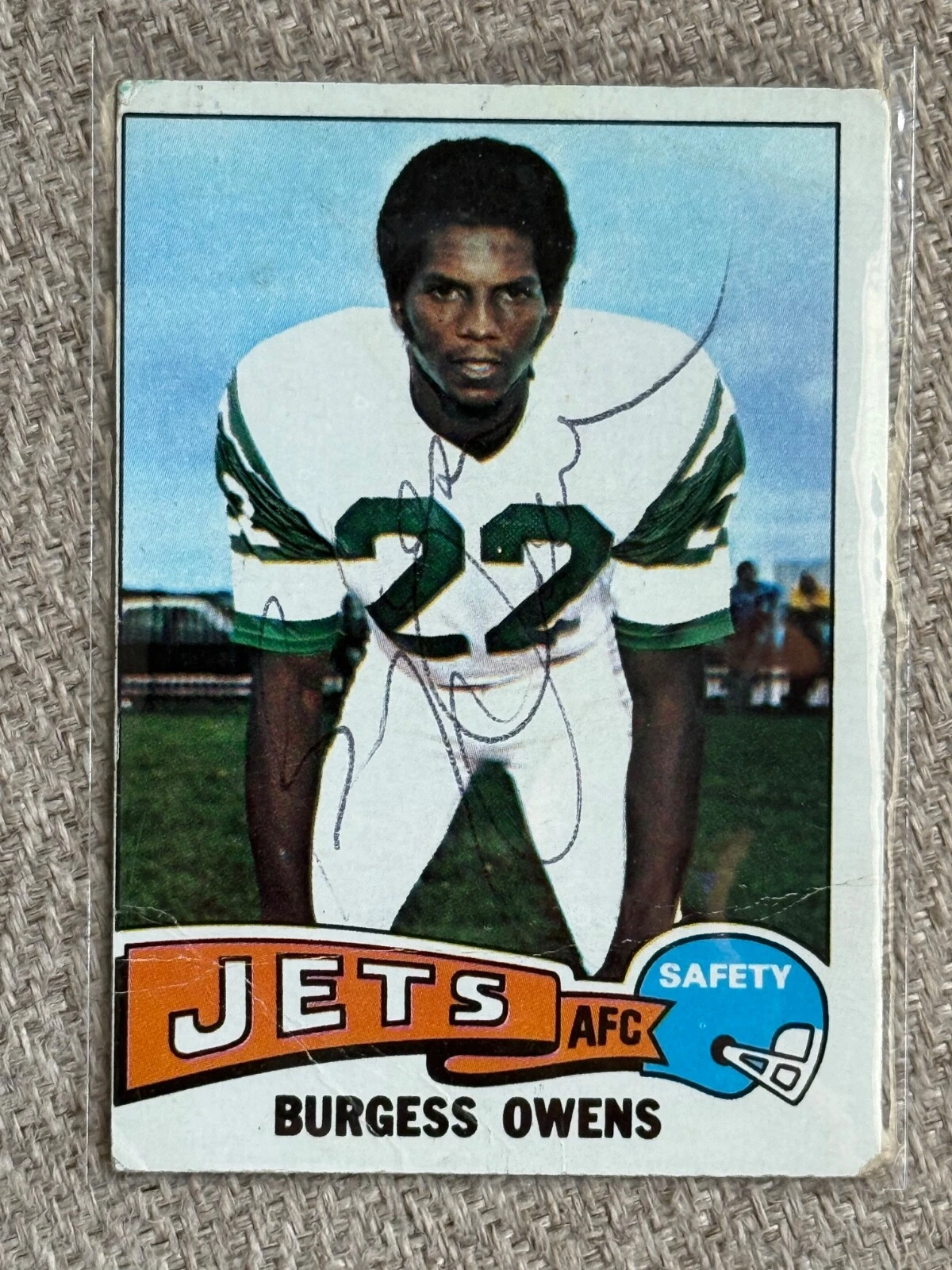 Burgess Owens SIGNED Autographed Auto NY Jets 1975 Topps Card RARE