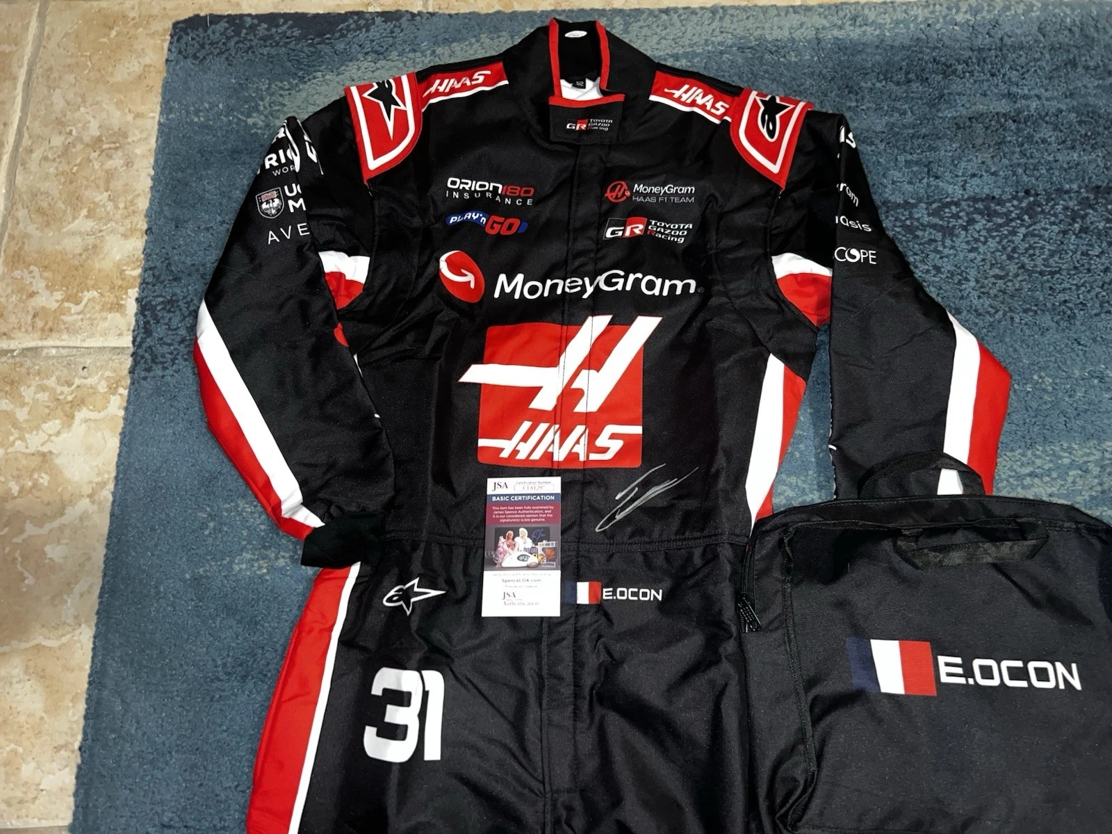 Esteban Ocon Signed Full Size Haas 2025 Season Race Suit Legend JSA Auth