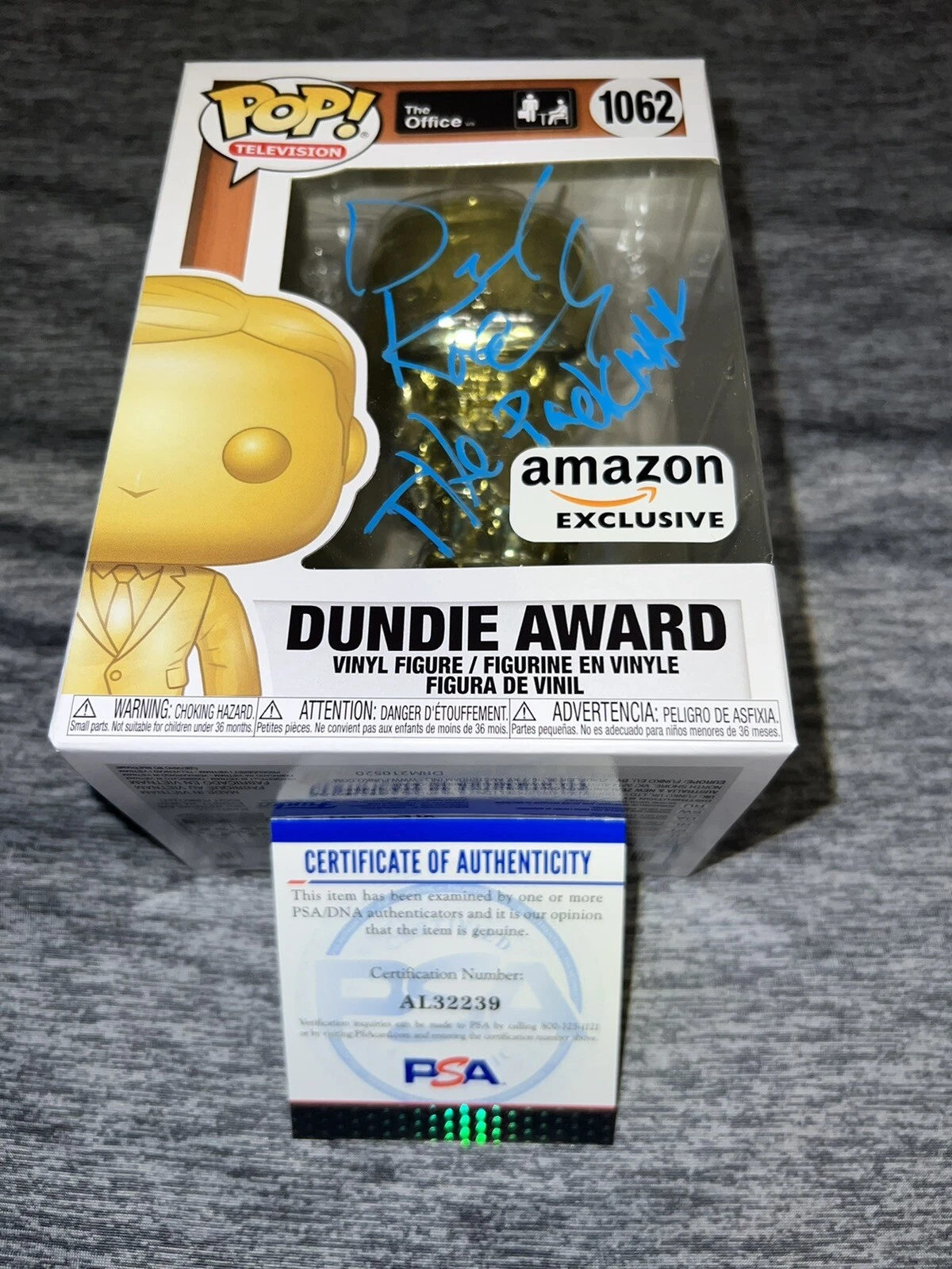 David Koechner Signed Official Dundie Award Funko Pop Figure The Office PSA/DNA