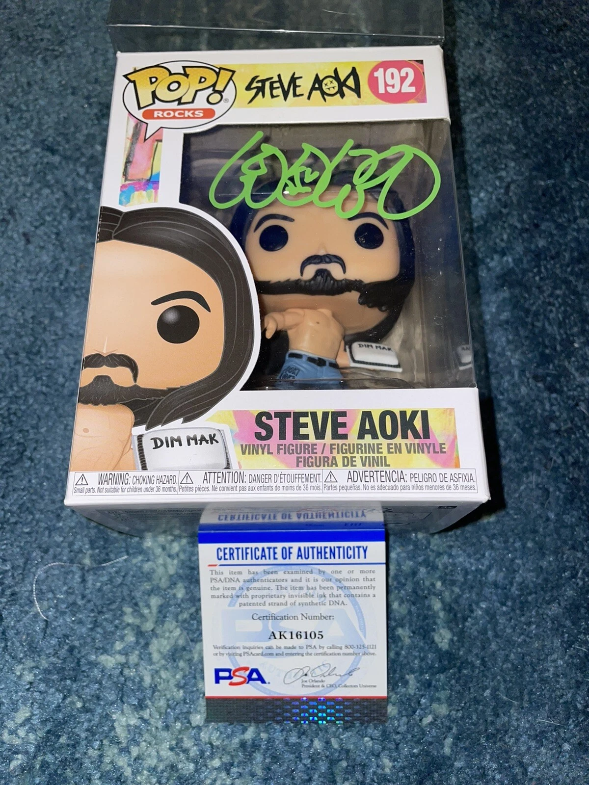 Steve Aoki Signed Official Funko Pop Vinyl Figure World Famous DJ PSA/DNA #3