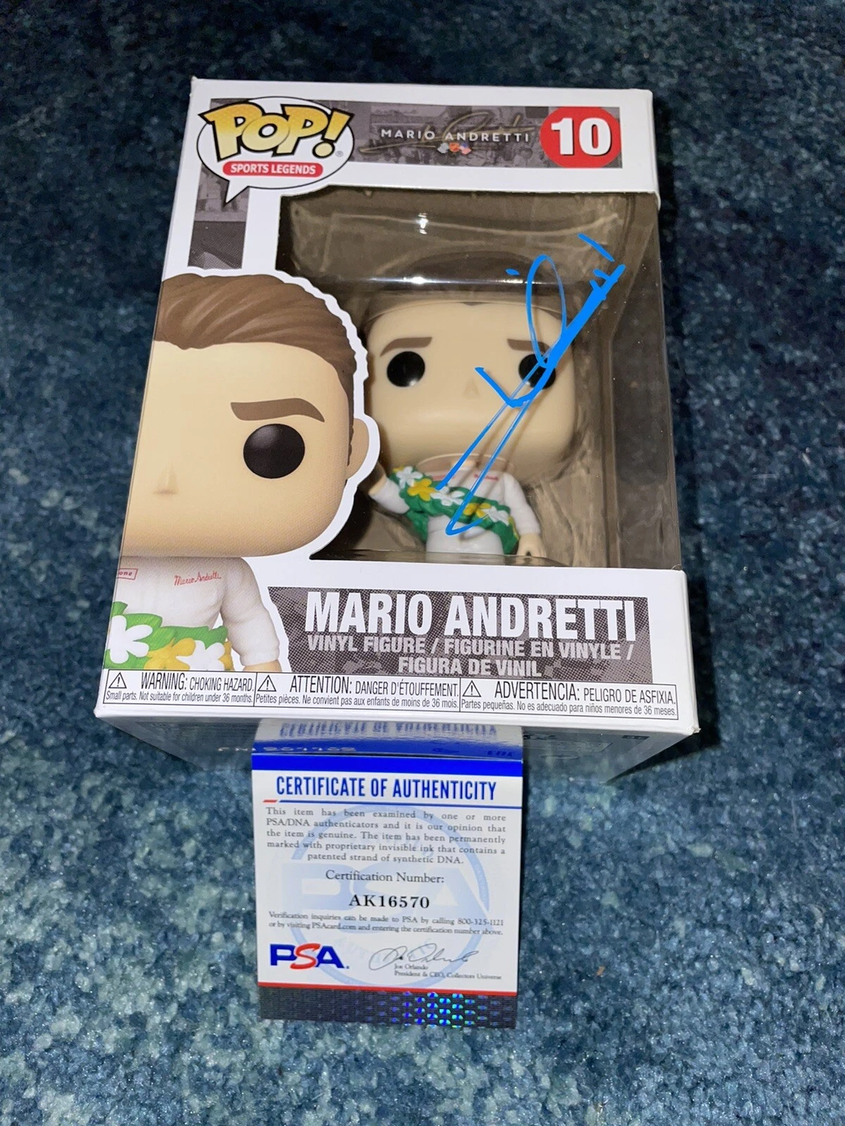 Mario Andretti Signed Official Funko Pop Vinyl Formula 1 Legend PSA/DNA #2