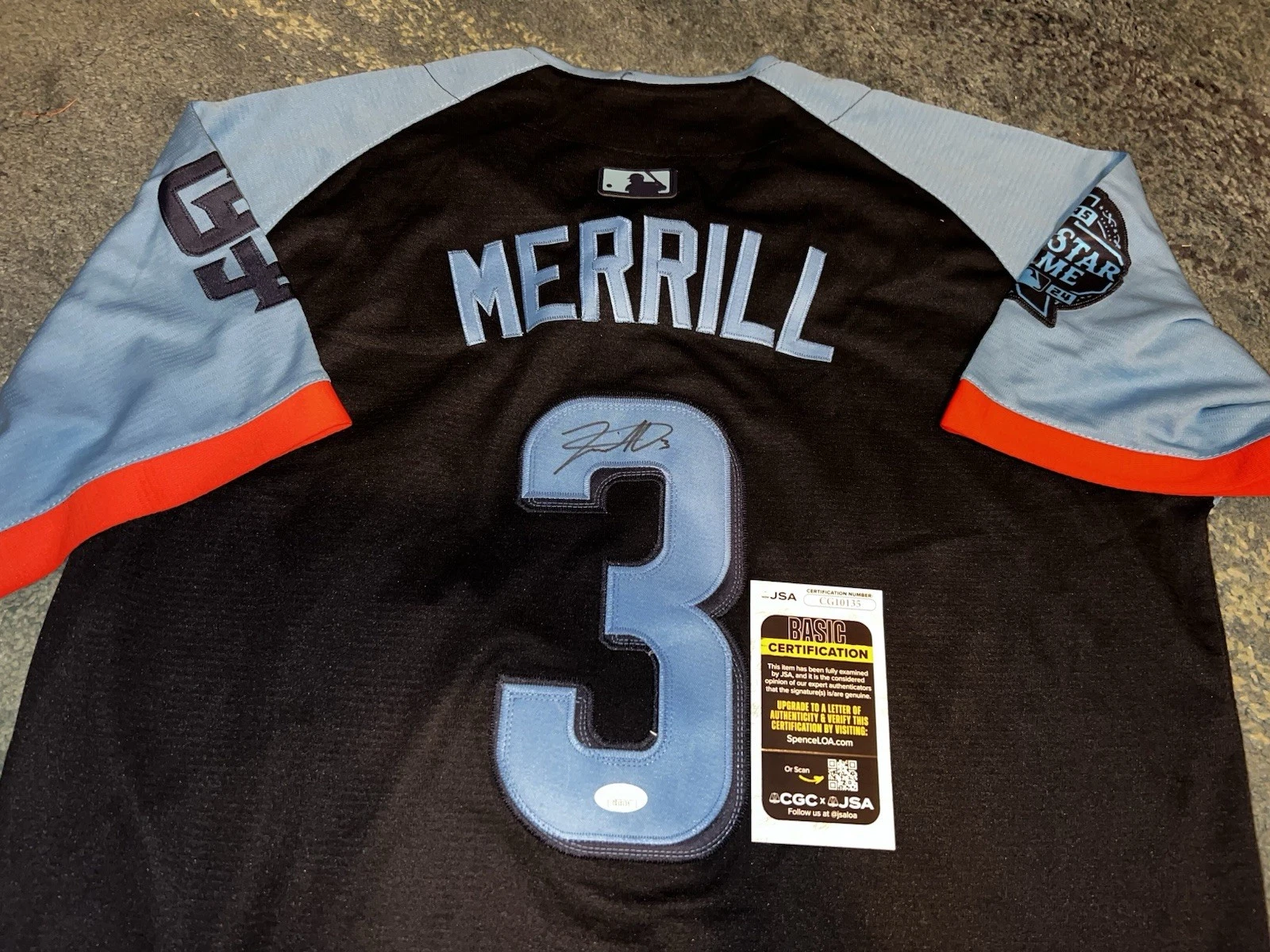 Jackson Merrill Signed 2024 All Star Jersey San Diego Padres Star JSA Auth