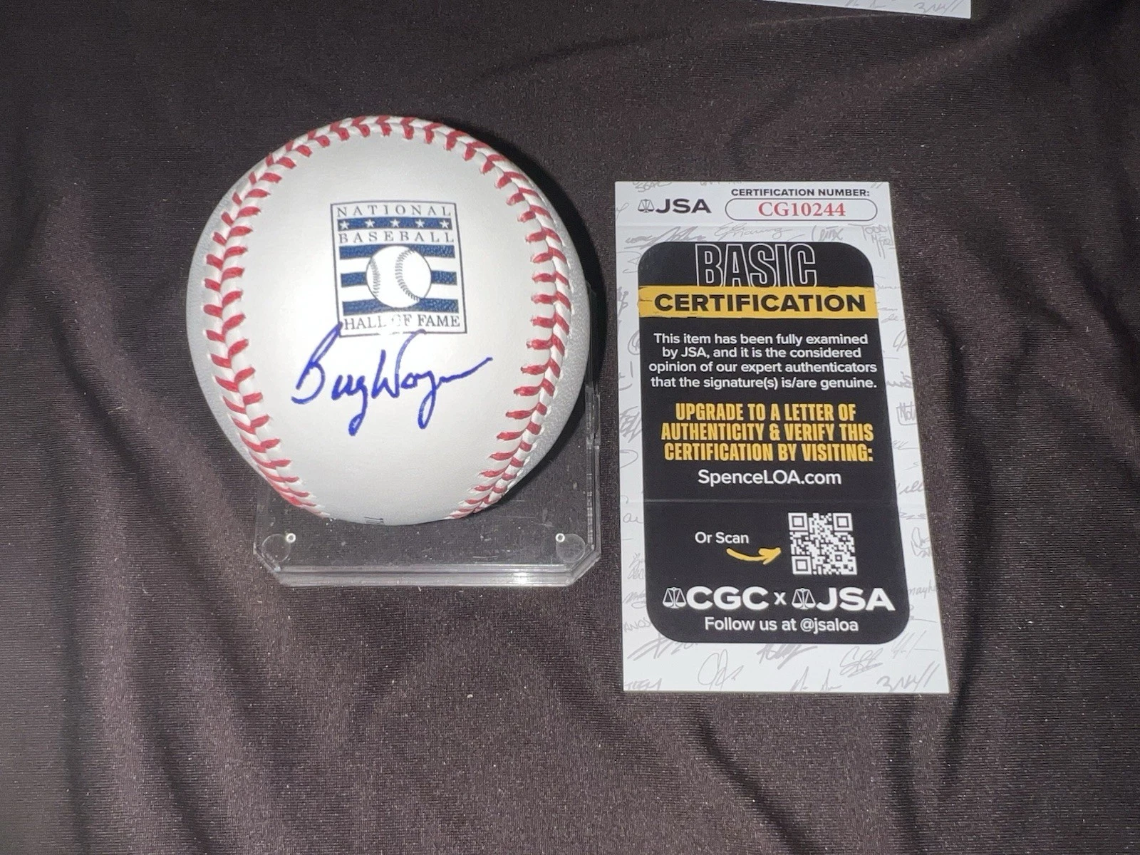 Billy Wagner Signed Official Hall Of Fame Baseball HOF 2025 NY Mets JSA Auth #3