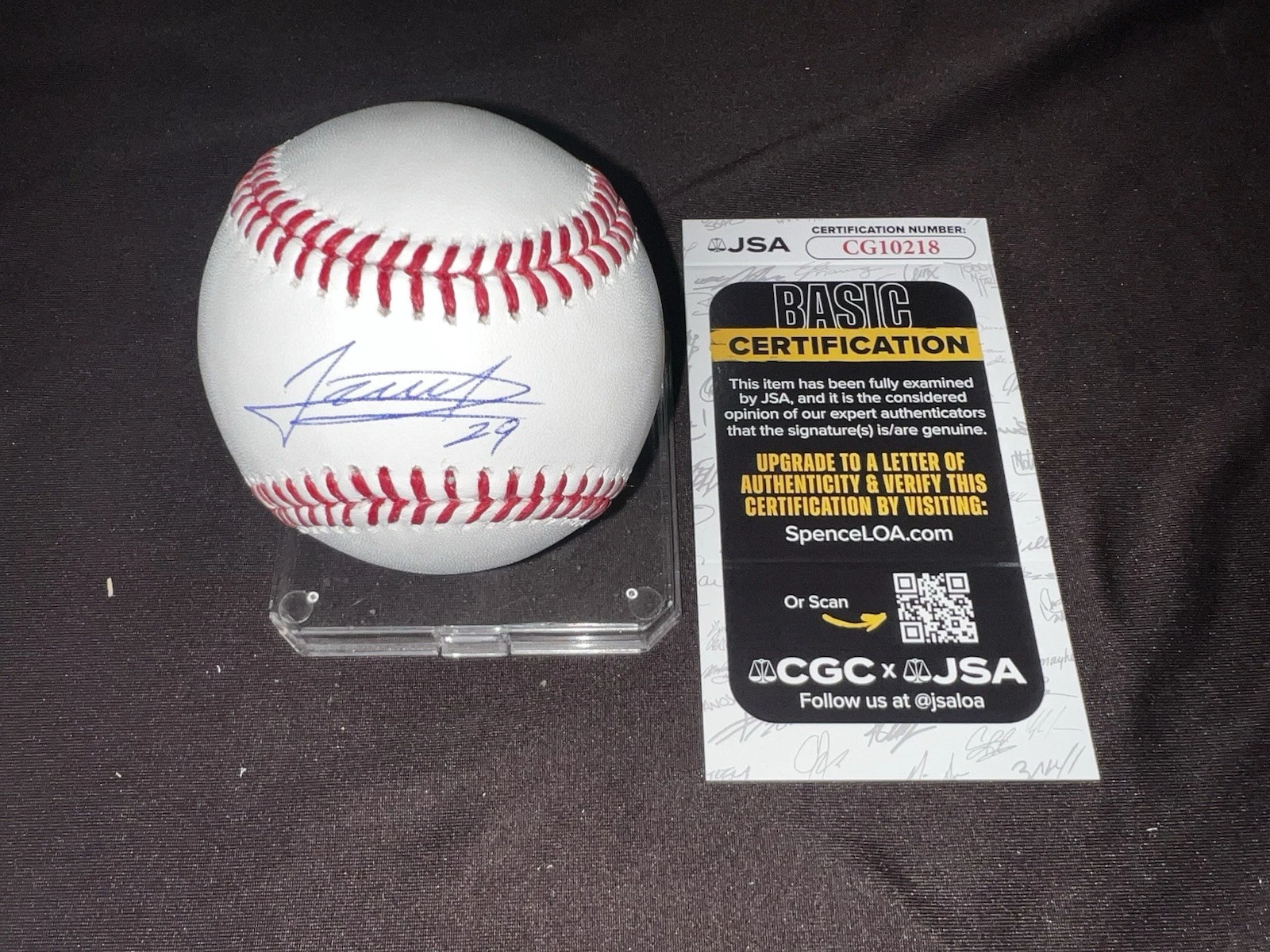 Luis Matos Signed Official Major League Baseball San Fran Giants JSA Auth
