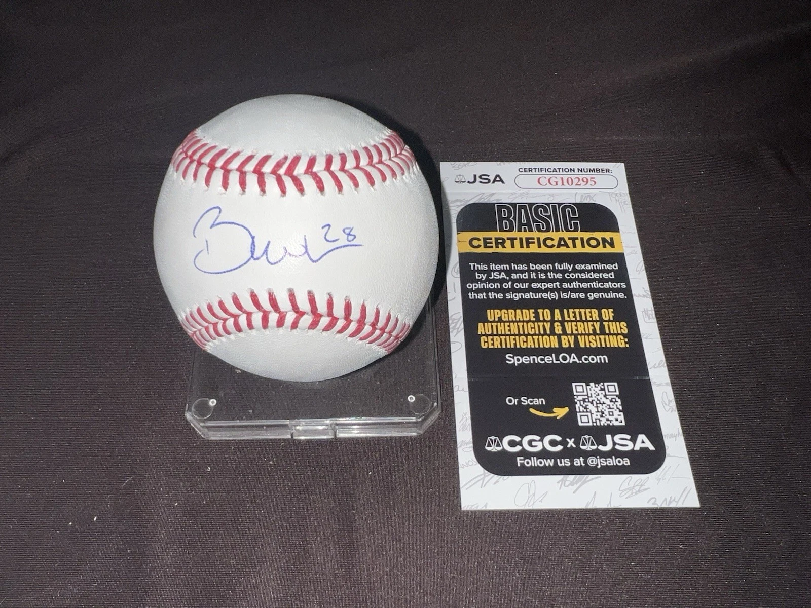 Bobby Miller Signed Official Major League Baseball Los Angeles Dodgers JSA #2