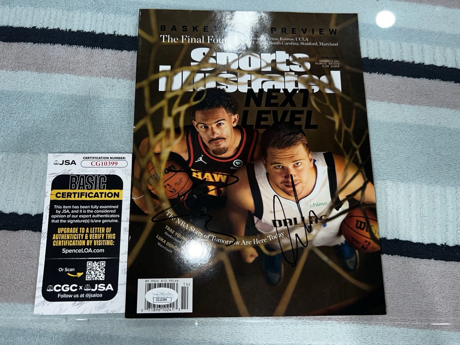 Luka Doncic & Trae Young Signed Sports Illustrated Full Magazine JSA Auth #2