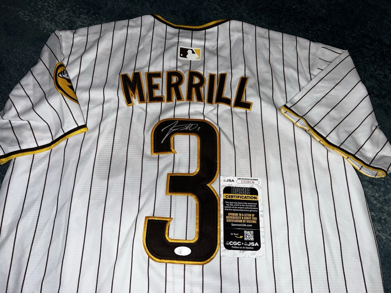 Jackson Merrill Signed San Diego Padres Jersey All Star Slugger JSA Auth #4