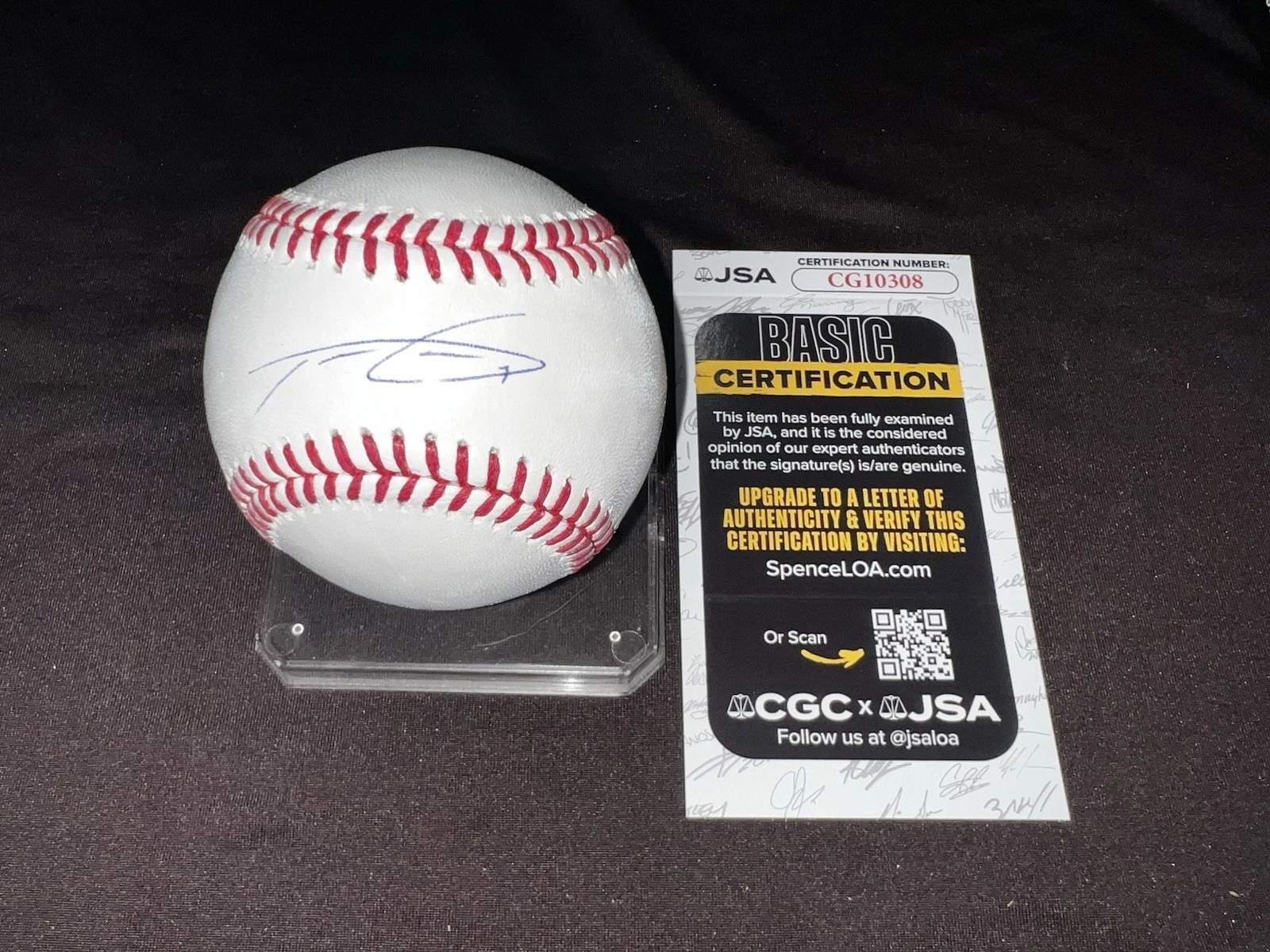 Gavin Turley Signed Official Major League Baseball Oregon State Star JSA Auth