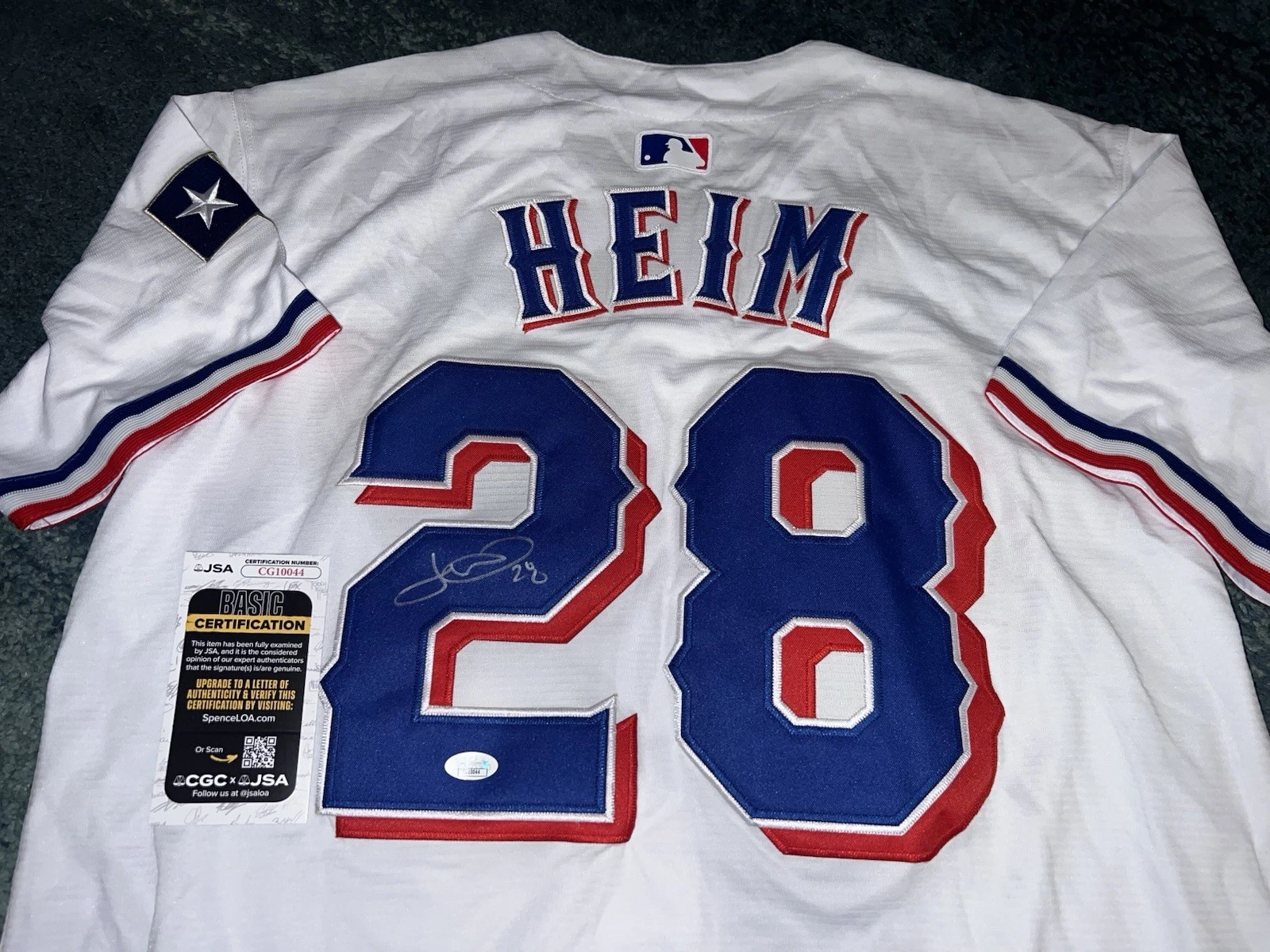 Jonah Heim Signed Texas Rangers Jersey All Star Slugger WS Champ JSA Auth