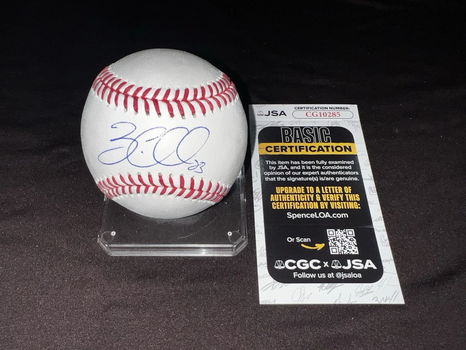 ZAC GALLEN SIGNED OFFICIAL MAJOR LEAGUE BASEBALL ARIZONA DBACKS JSA AUTH COLLECTIBLE MEMORABILIA