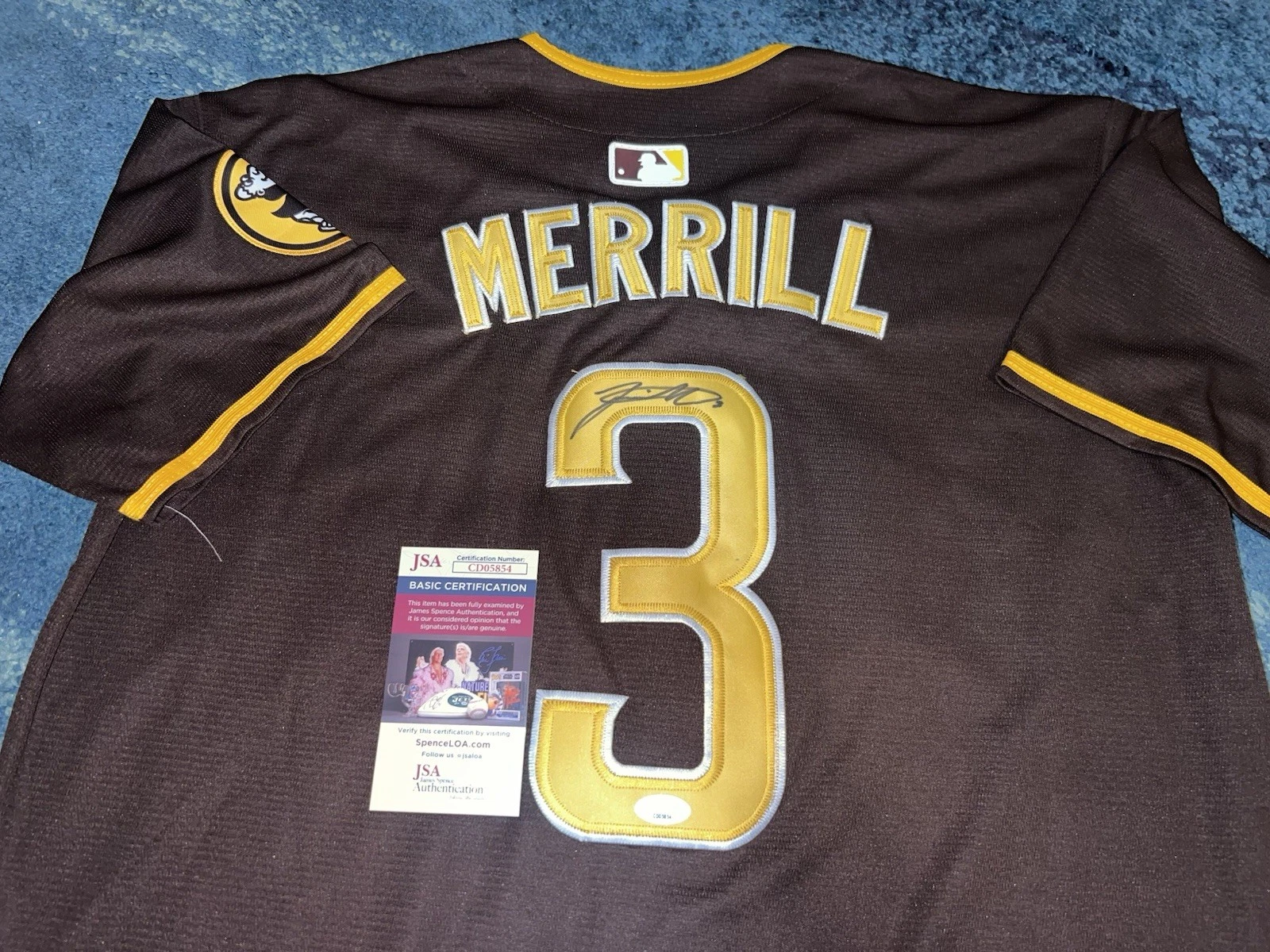 Jackson Merrill Signed San Diego Padres Jersey All Star Slugger JSA Auth #5