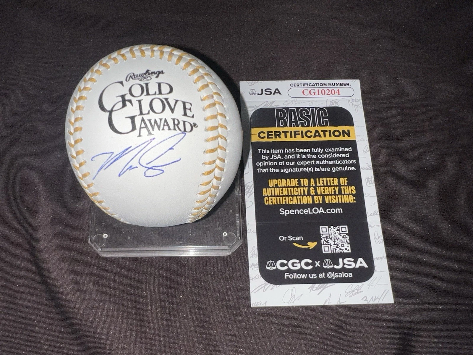 Marcus Semien Signed Official Gold Glove Baseball Texas Rangers JSA Auth