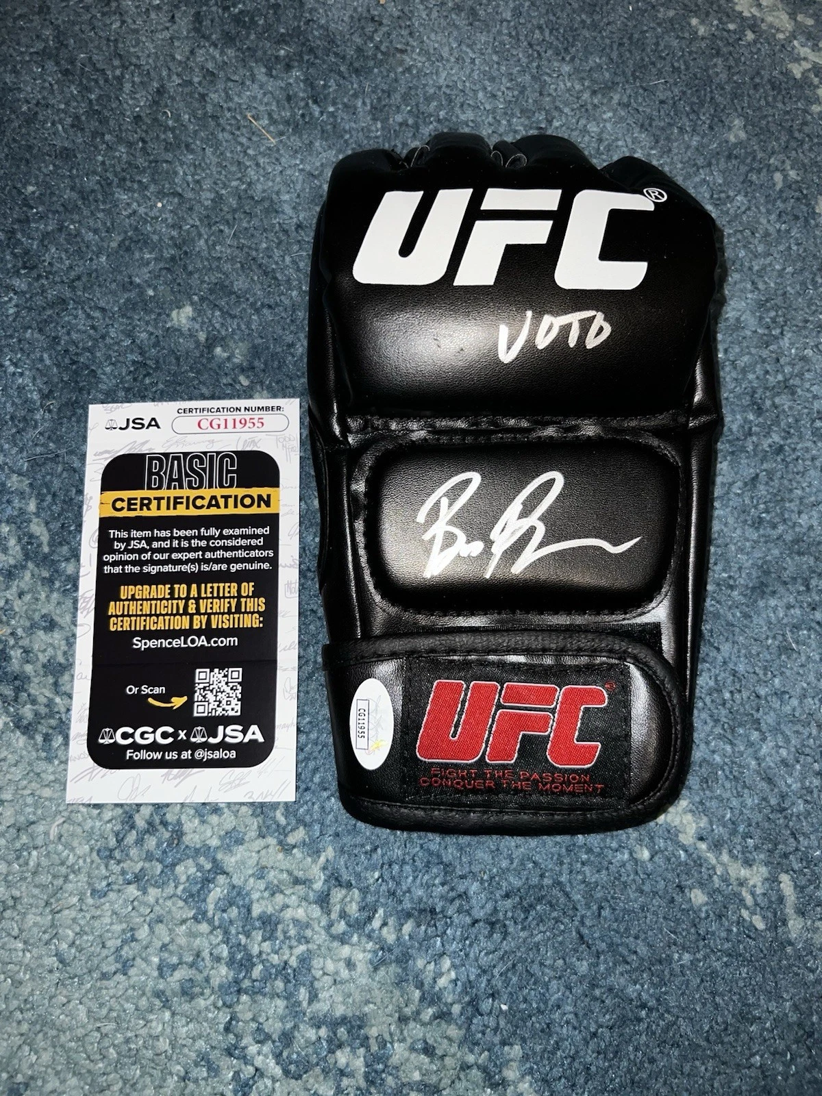 Bruce Buffer Signed UFC Glove UFC Legend Voice Of The Octagon JSA Auth