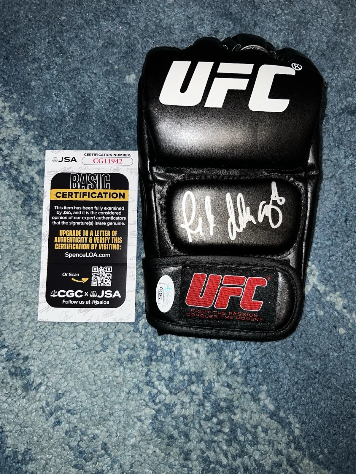 Red Dela Cruz Signed UFC Glove Sexy Ring Girl Legend JSA Auth
