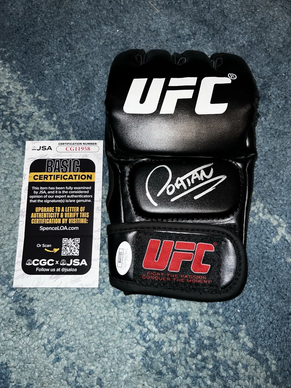 Alex Pereira Signed UFC Glove UFC Poatan Legend Champ JSA Auth